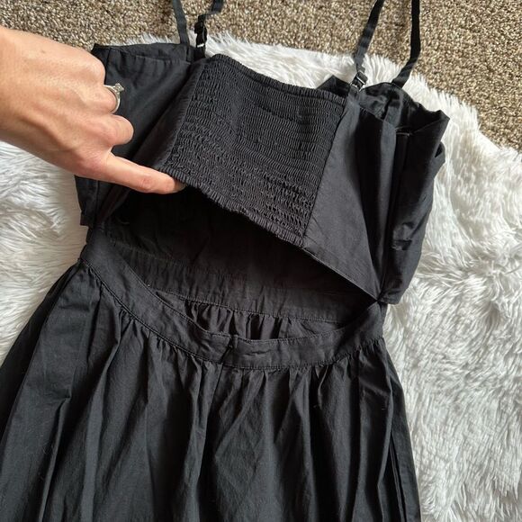 Joie Clorinda Dress Tie Front Cut Out Back High Low Black Womens Size 0 - Picture 5 of 10